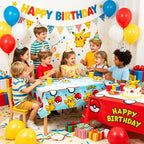 1pcs Pikachu Poké Ball Party Tablecloth Birthday Party Decoration Plastic Table Cover Tableware Baby Shower Supplies