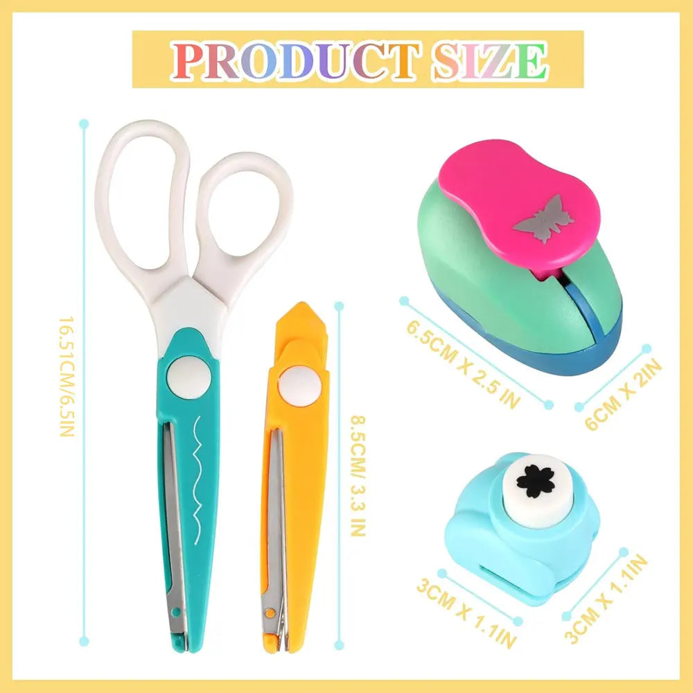 An 8-Piece Creative Hole Punch Set Perfect for DIY Scrapbooking and Birthday Cards. Fixed Patterns and Random Colors Available.