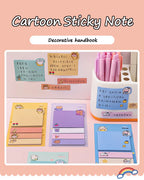 Cartoon Sticky Notes kawaii Cute Memo Pad Portable Index Label Stickers Notes School Stationery Supplies