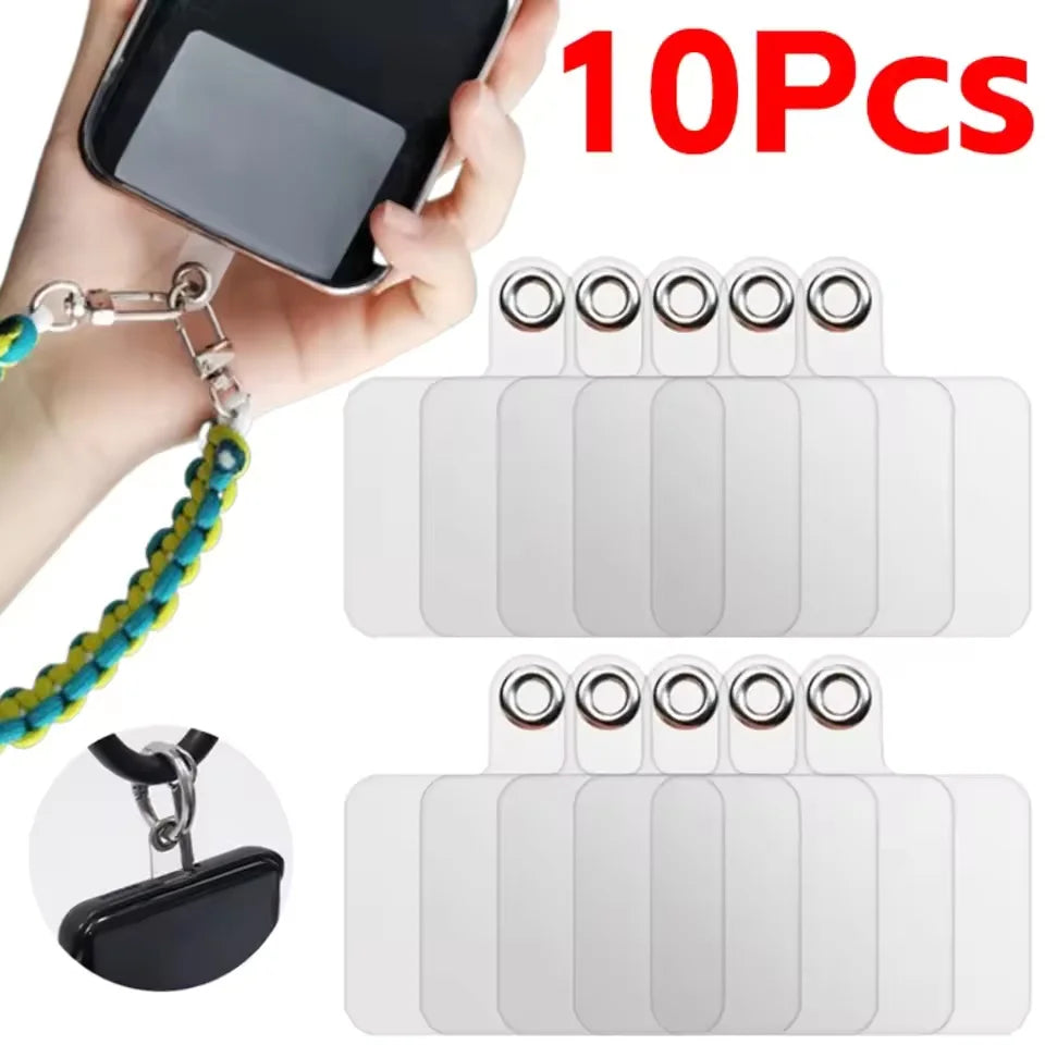 1-30pcs Strong Transparent Phone Lanyard Cads Universal Mobile Phone Flexible Tether Tabs Clear Hanging Strap Patches Cord Clip