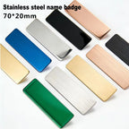 20pcs Laser Engraving Name Badge Holder Round Corner Stainless Steel Badge Blank Material 70x20mm