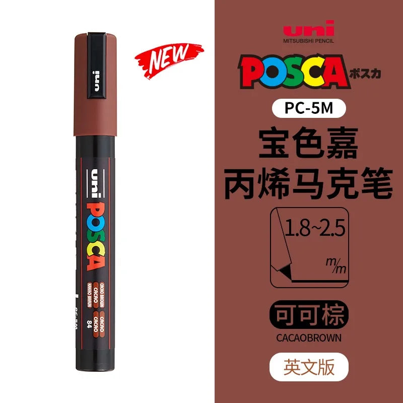 uni POSCA POP Water-Based Marker,Assorted Colors PC-1M/3M/5M 0.7~2.5mm Tips Professional Acrylic Paint Pen for Artists&Designers