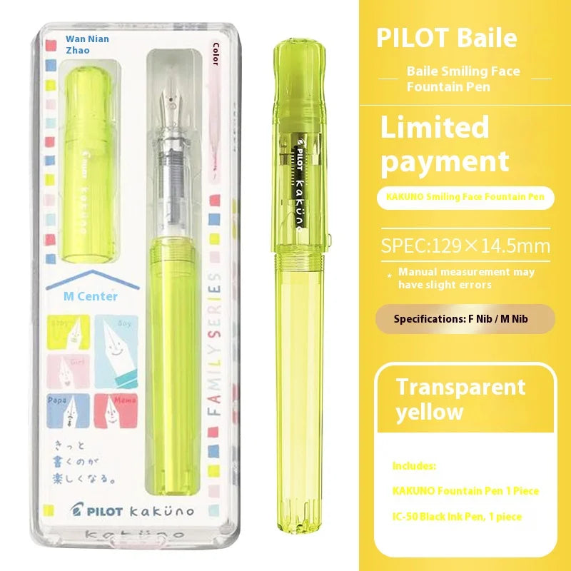 PILOT kakuno Fountain Pen,Multi-Colors Dreamy/Smile Family Series 0.4~0.7mm Nib Writing Calligraphy Pen Perfect Gift For Student