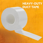 White Duct Tape Heavy Duty Waterproof,No Residue, Easy Tear by Hand for Home Repairs Indoor Outdoor Crafts Packing HVAC