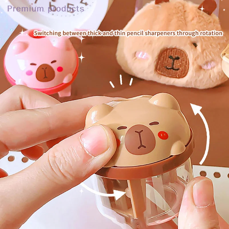 Portable Mini Manual Pencil Sharpener Cartoon Cute Capybara Pencil Sharpener Office School Supplies Student Stationery Gifts