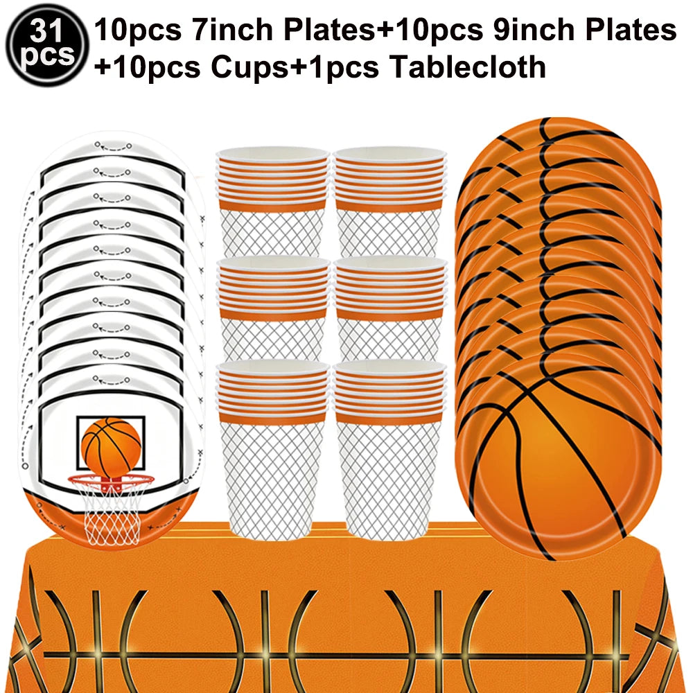 Basketball Tablecloths Basketball Party Decorations Rectangular Plastic Table Cover Boys Basketball Theme Birthday Party Supplie