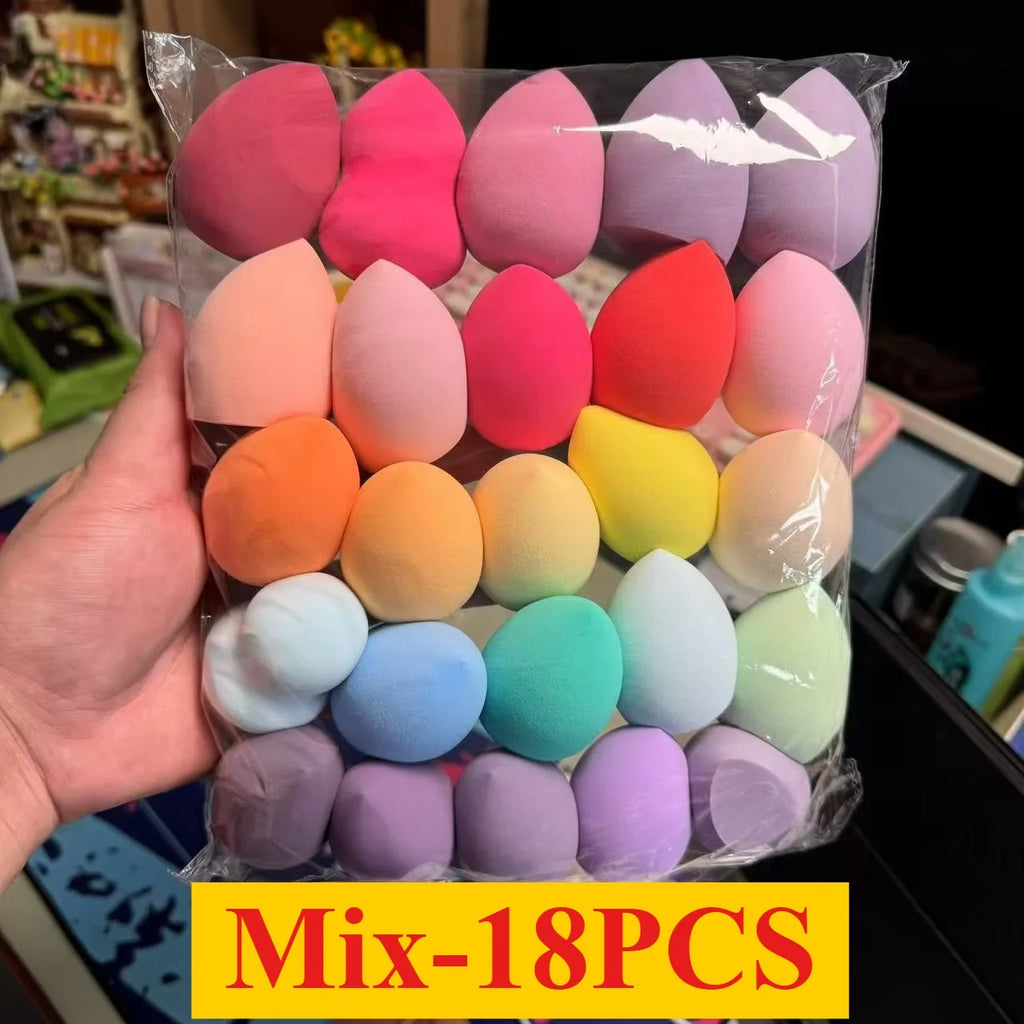 4/7/18 Piece Makeup Sponge Set Suitable for Liquid BB Cream Powder Application Makeup Egg Dry Wet Dual-Use Powder Puff Girl
