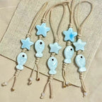 Cute Star Flower Mobile Phone Strap Kawaii Ceramic Beaded Mobile Phone Lanyard Bag Decoration Camera Pendant Fashion Keychain