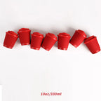Red Coffee Cup Disposable Paper Cup Milk Tea Hot Drink Store Juice Takeout with Lid 10 12 16oz Environment protection Paper Cups