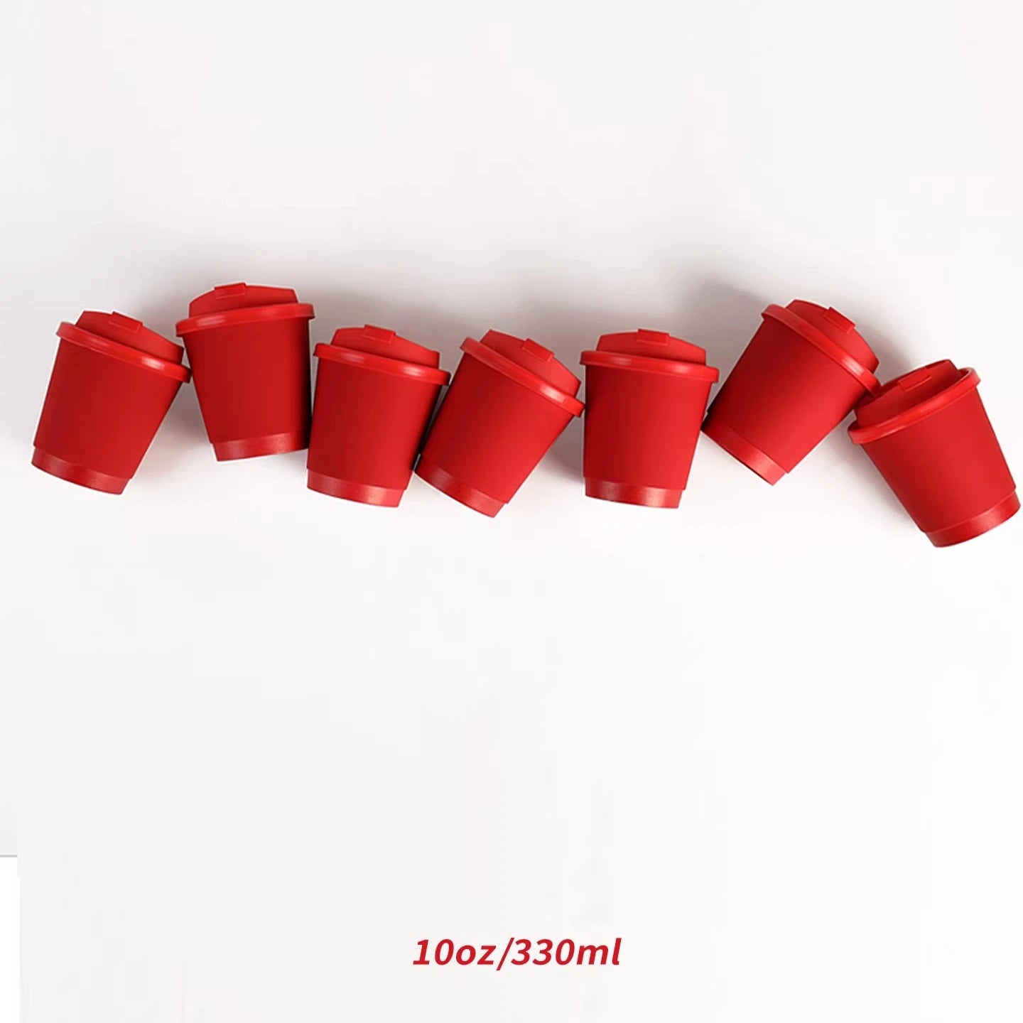Red Coffee Cup Disposable Paper Cup Milk Tea Hot Drink Store Juice Takeout with Lid 10 12 16oz Environment protection Paper Cups