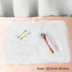 Pink Nail Art Soft Fur Foldable Hand Rest Pad Nail Art Photo Background Manicure Practice Cushion Mat Nail Equipment Tool
