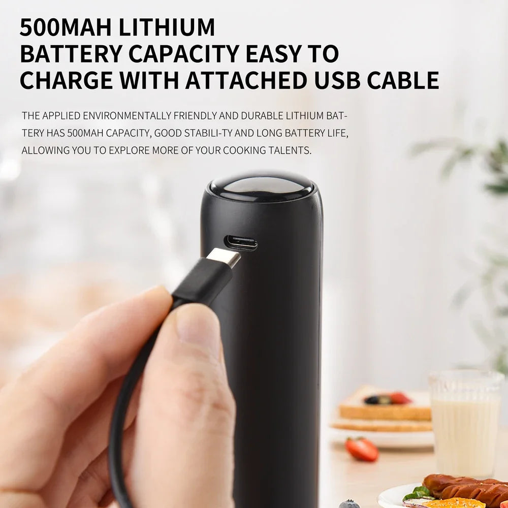Smart Pro Electric Milk Frother USB-C Rechargeable Coffee Whisk with Silent Tech Auto Cappuccino Latte Maker for Home Baristas