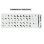 Eco-Environment Plastic White Black Red Arabic Letter Keyboard Stickers On Transparent Background