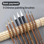 6/9/ 12/ 16 Chinese Painting Brush Beginner Calligraphy Drawing Bamboo Pen Curtain Felt Rice Paper Set Landscape Drawing Writing