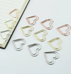 12-Piece Set Heart Paper Clips Colorful Binder for Love Notes Journaling DIY Craft School Supplies Office Organizing Party Favor