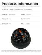 KANPAS Compass for Car/Small Dashboard Compass/Compass for Boat/No Leaking Compass/Double Dial/Luminous