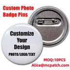 Diy Round Badge Custom Own Tinplate Brooches Personalized Photo Handwriting Text or Graphic Pins Acccessory Gifts for Boys Girls