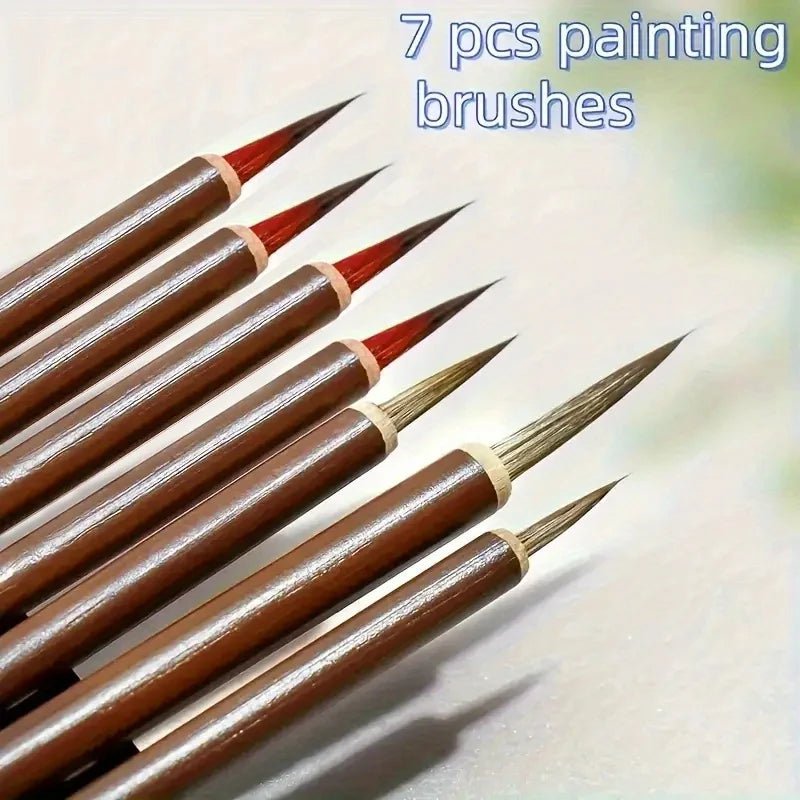 Fine Line Art Brushes, Handmade, Chinese Calligraphy and Precision Designed Digital Painting Brushes