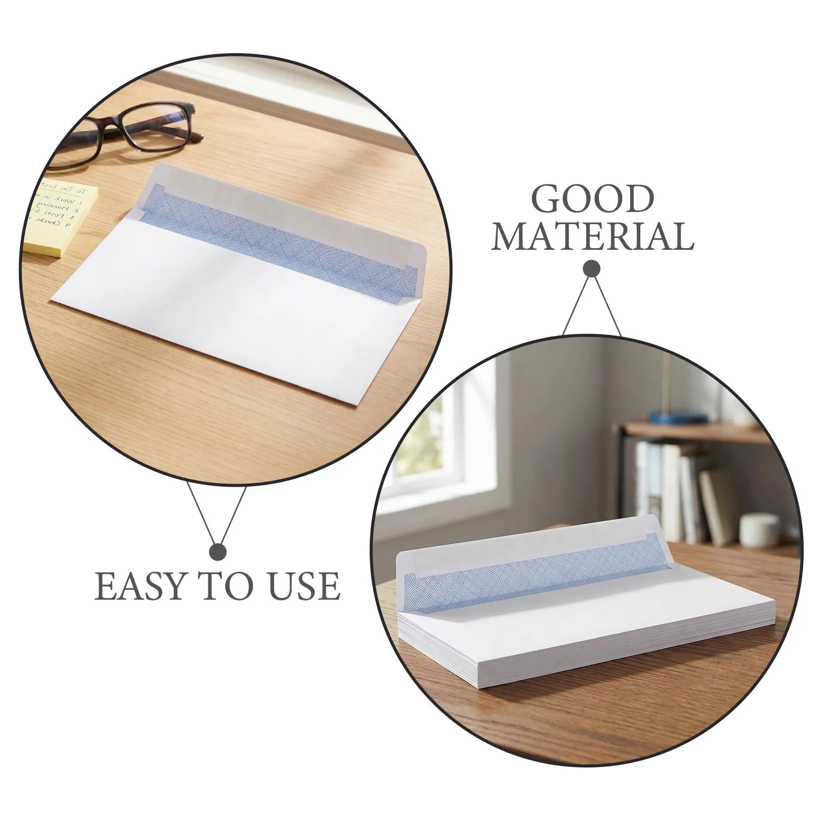 100 Pcs Envelopes and Mailing Supplies Self Seal Letter Security Office Business Size White