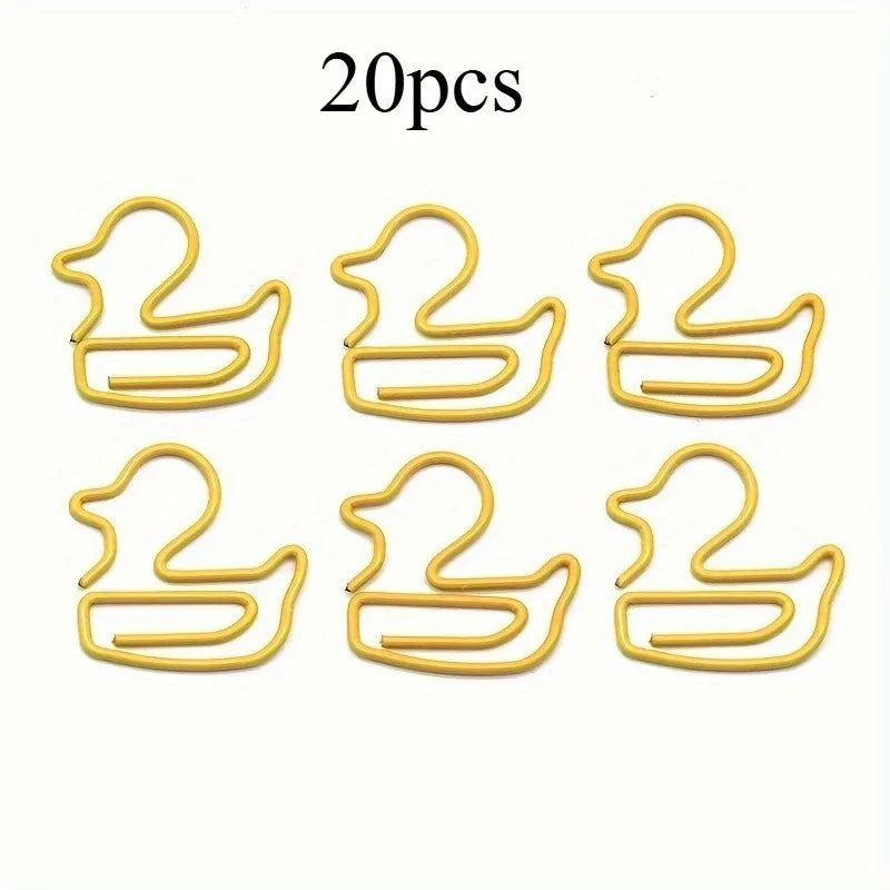 Adorable Duck Shape Paper Clips, Office Organization, and Student Test Paper Management - Durable, Reusable