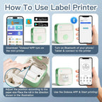 DOLEWA D5 Label Maker Inkless Sticker Printer 12-57mm Roll Paper Adjustable Thermal Pocket Printer for Photo Printing