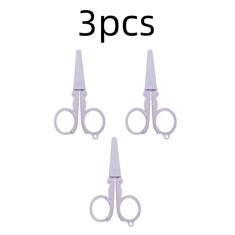 Cute Foldable Scissors Mini Morandi Paper Cutter Knife Portable Envelopes Opener DIY Handmade Art Tools School Office Supplies