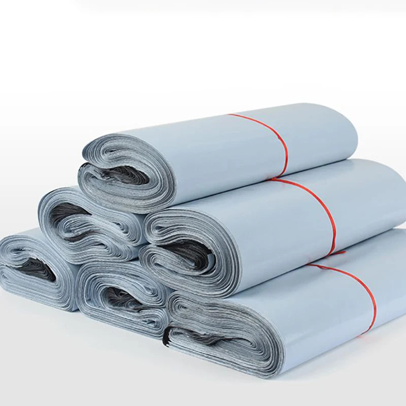 Waterproof Shipping Bags 25x35cm - Extra Strong 0.9mm Grey Poly Mailers, Tear-Resistant Self-Adhesive Envelopes for Secure Packa