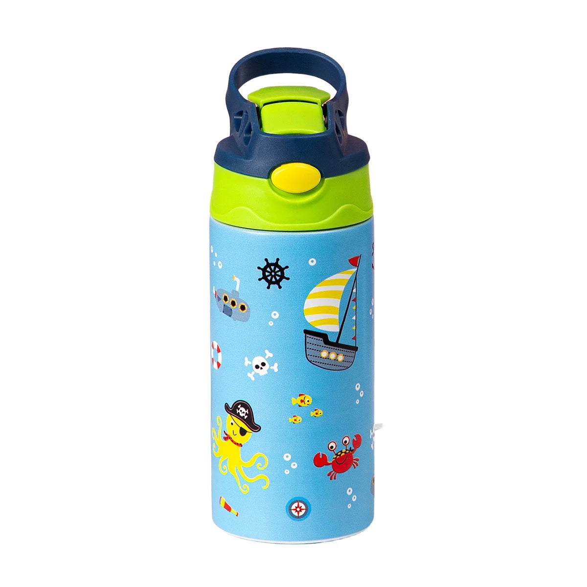 12OZ/350ml Cartoon Pattern Thermos Cup Stainless Steel Insulated Bottle Cute Thermos Kettle Outdoor Portable Handheld Cup