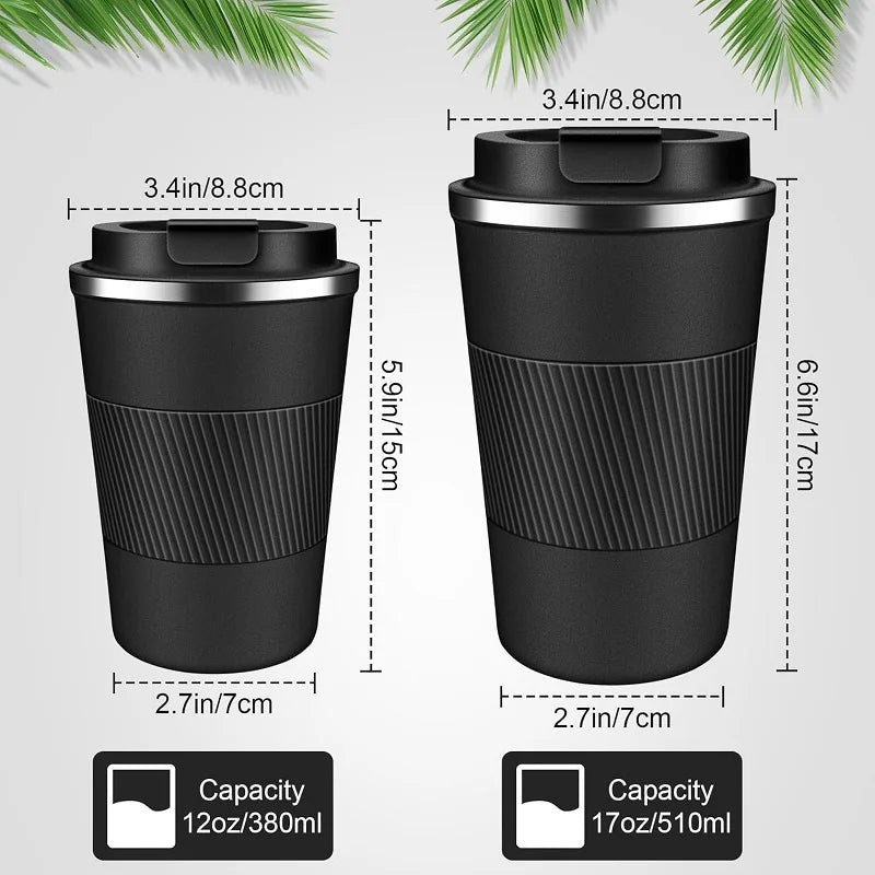 Stainless Steel Coffee Cup Thermal Mug Travel Leak Proof Thermal Bottle Tea Coffee Mug  Reusable Hot Cold Drinks Insulated Cup