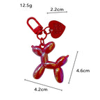 DIY Candy Color Sweet Resin Balloon Dog Keychain For Women Girls Animal Shaped Phone Chain Key Buckle Accessories Bag Pendant