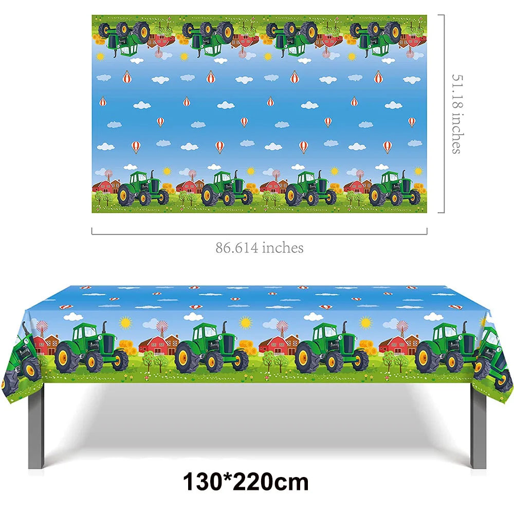  Green Tractor Birthday Party Supplies Farm Tractor Paper Plates Cup Napkins for Tractor Birthday Party Decoration Supplies