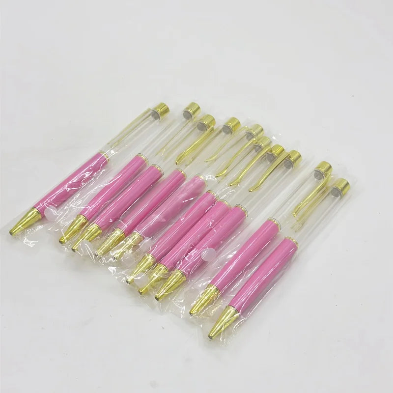 10 Pieces of Ballpoint Pens DIY Empty Pen Barrels for Handmade Quicksand Pens, Floating Flower Pens, Business Event Signature Pens, and Souvenirs