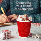 Double-Walled Paper Cup with Lids,Coffee Tea Hot Drinks Disposable Cups To Go Cups