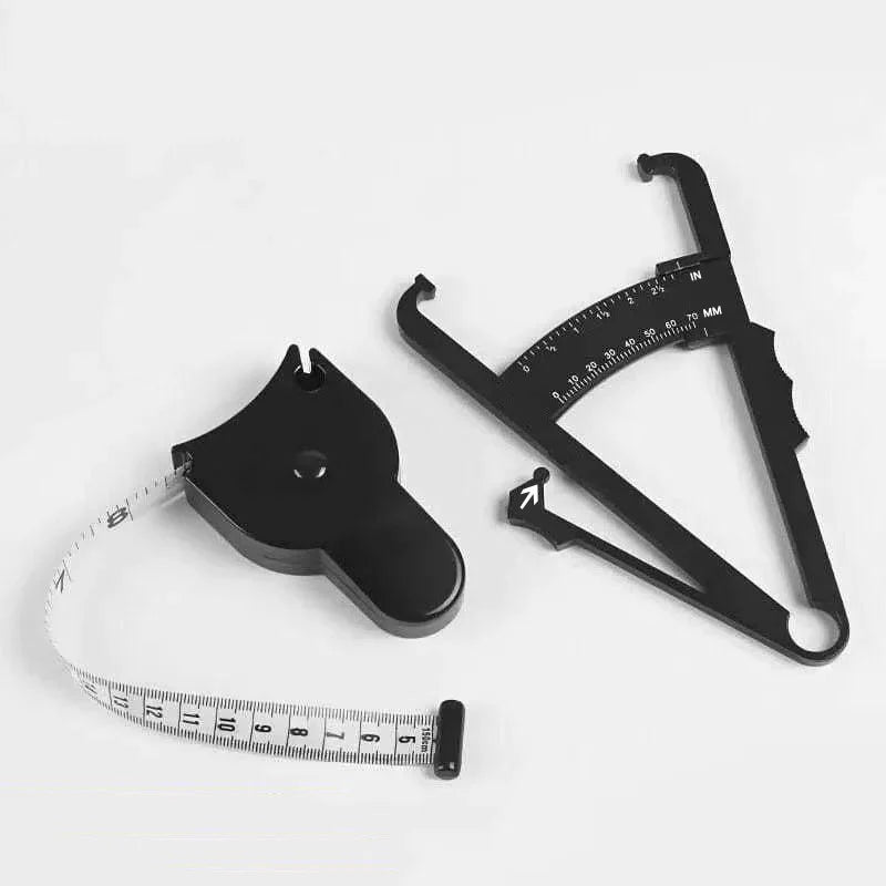1set 70mm Skinfold Body Fat Caliper Set with Measure Tape Body Fat Monitors Body Fat Tester Skinfold Measurement accessory