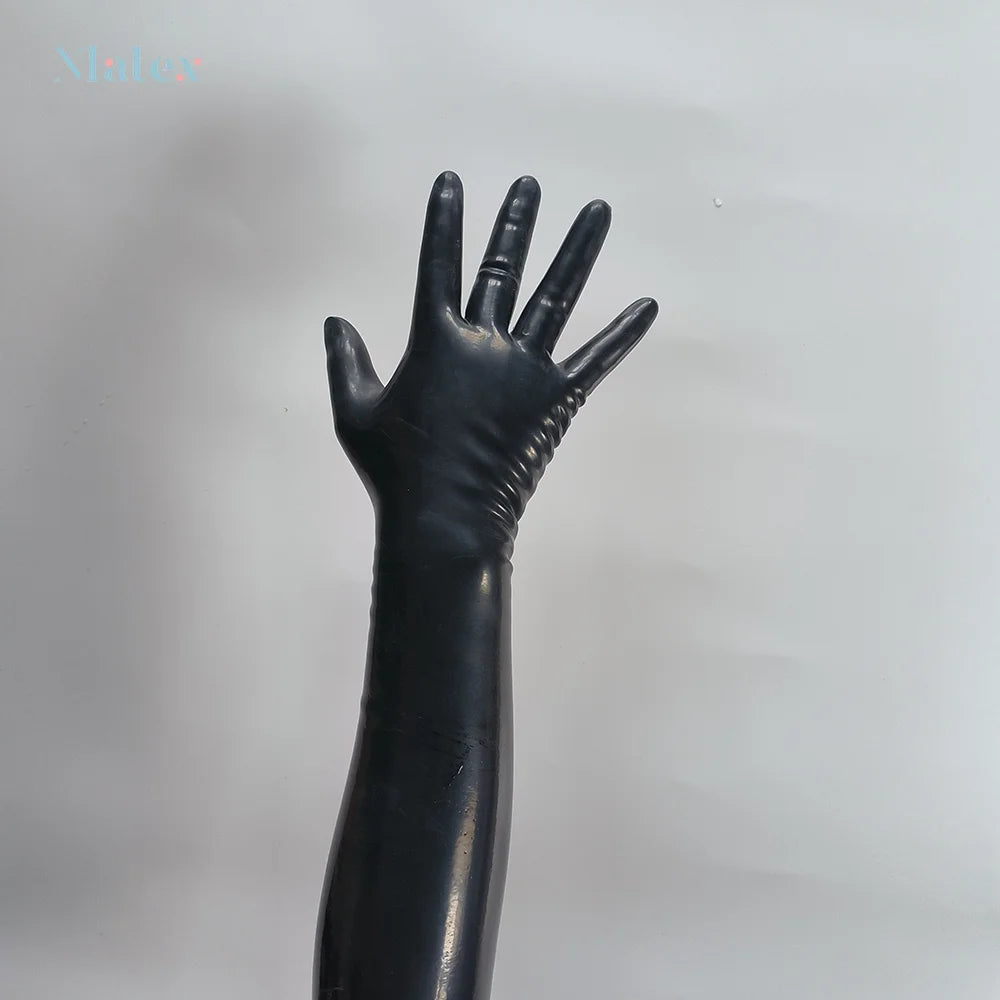 Nlatex Sexy Seamless Latex Opera Gloves, Nightclub Cosplay Fetish for Men and Women, Multiple Uses