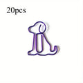 20pcs Colorful Animal Paper Clips - Cute Sitting Dog Design, Iron Material, Perfect for Office Organization
