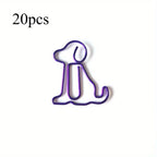 20pcs Colorful Animal Paper Clips - Cute Sitting Dog Design, Iron Material, Perfect for Office Organization