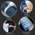 50M Striped Fiber Tape Lithium Battery Pack Insulation Wrap Fiberglass Transparent Single Side Adhesive Seal Packaging Fixed