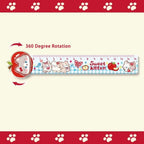 4pcs New Acrylic Ruler Set Red Kitten/Green Puppy Measurement Drawing Stationery Set Square Protractor Gift
