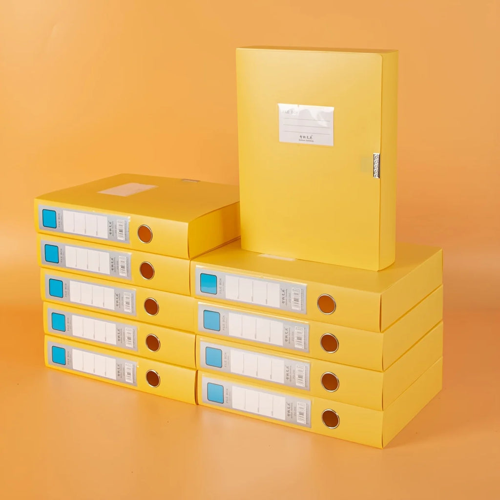 10pcs A4 Colorful File Boxes - Durable Thick Plastic Document Organizers for Contracts, Accounting Receipts & Office Supplies