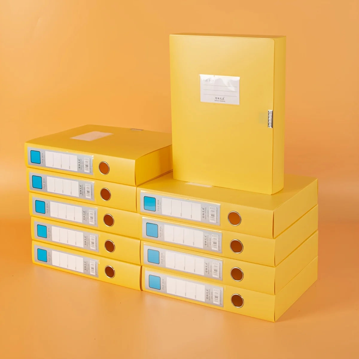 10pcs A4 Colorful File Boxes - Durable Thick Plastic Document Organizers for Contracts, Accounting Receipts & Office Supplies