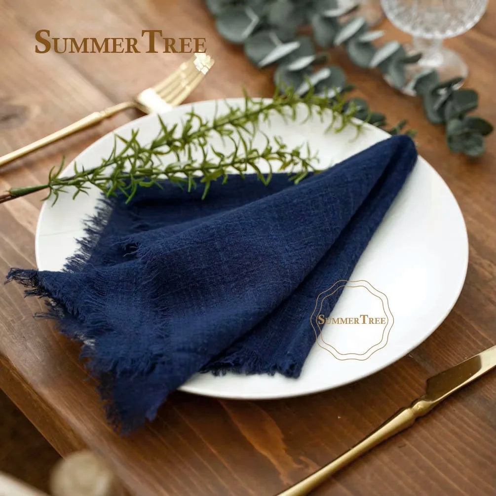 Napkin Cotton Gauze 42x42cm Retro Cheesecloth Rustic Table Decoration Muslin Tea Towel Cloth Napkins Wedding Supplies