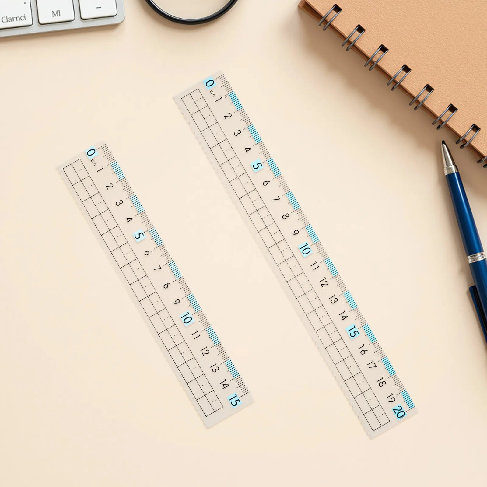 10Pcs Flexible Plastic Rulers 15Cm 20Cm Clear Transparent Metric Rulers Vision Protection School Office Drawing