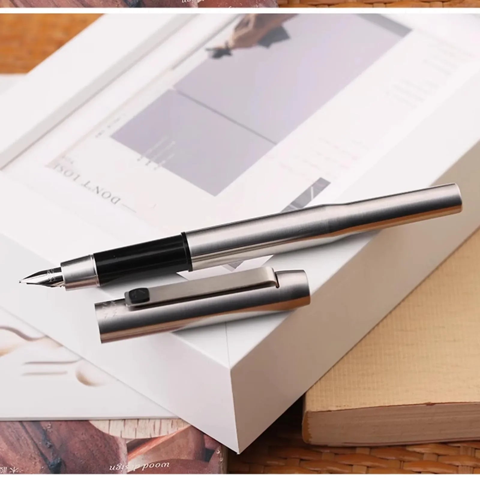 New Moonman B25 Fountain Pen Stainless Steel Imported F nib Ink Absorber Dual purpose Design high-end Office Stationery Supplies