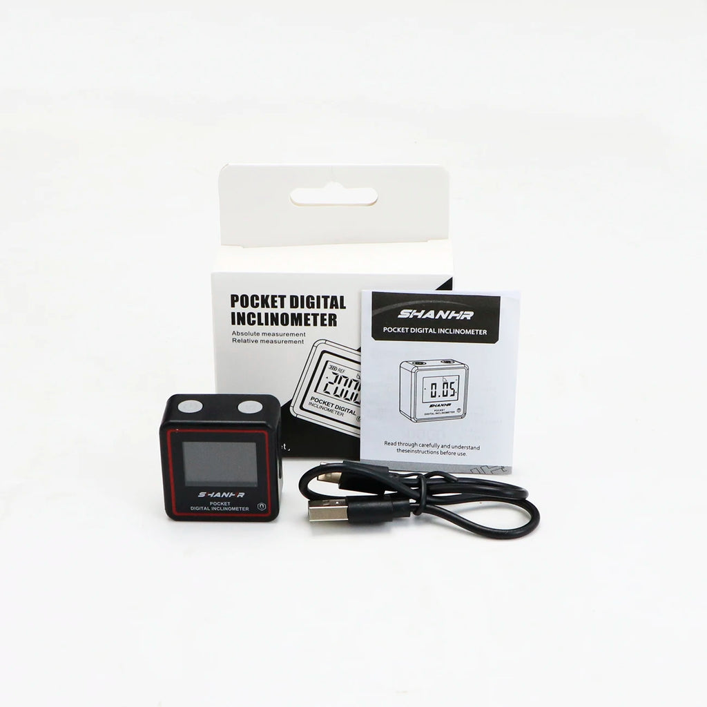 SHANHR Small Digital Level Rechargeable Protractor Inclinometer Digital Angle Finder Angle Measuring Tools
