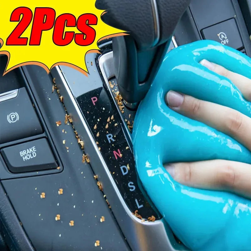 Car Cleaning Gel - Magic Dust Remover for Auto Interior & Keyboard, Reusable Slime Mud for Detailing Tools （blue/pink）