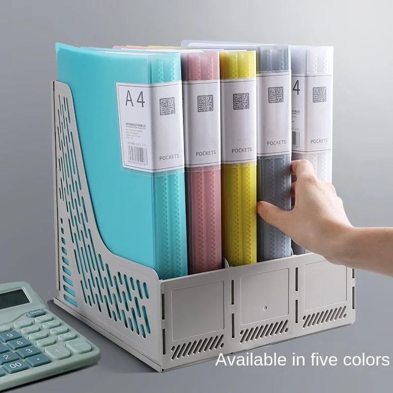 A4 Information Book Folder Transparent Centerfold Certificate Paper Storage Bag Student Album Collection Book Desk Organizer