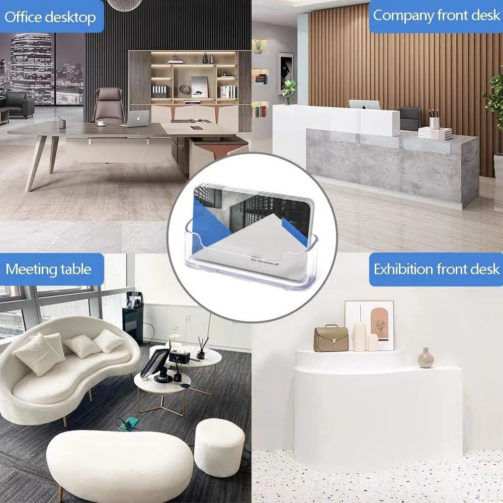 Transparent plastic business card holder, acrylic business card display stand, 30-40 business cards