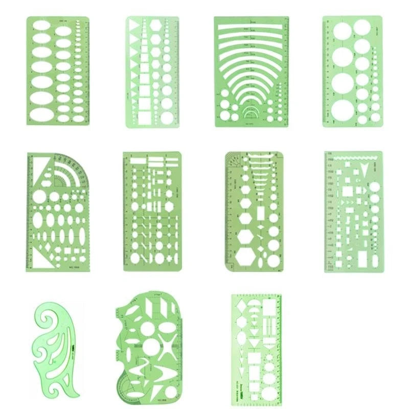 Geometric Drawing Template Rulers Set for Building Formwork Designing Stationery
