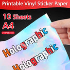 10/20/30/40/50/100 Sheets Printable Vinyl Sticker Paper A4 White Glossy Waterproof Self-Adhesive Copy Paper for Inkjet Printer